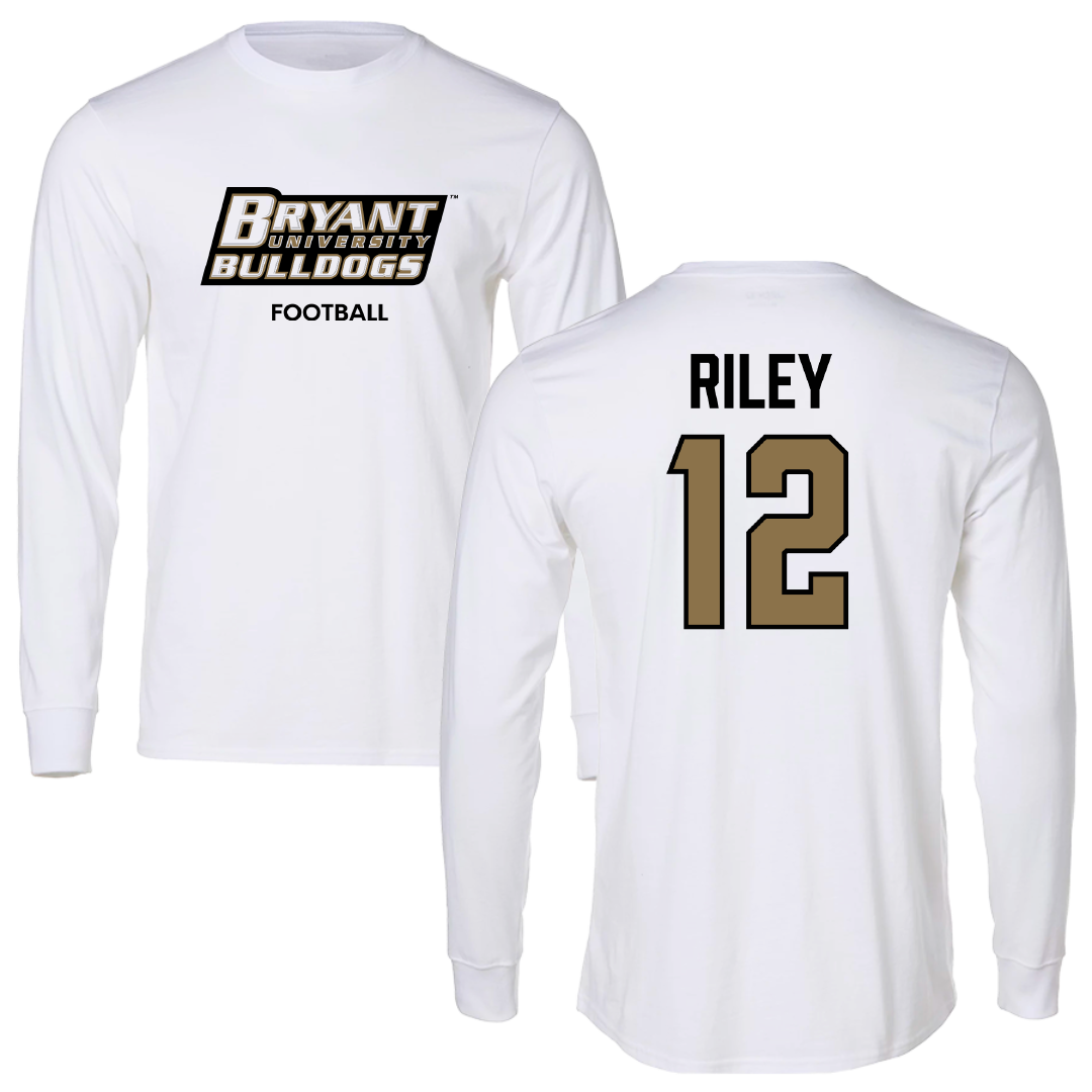 Bryant University Football White Long Sleeve - #12 Tristen Riley