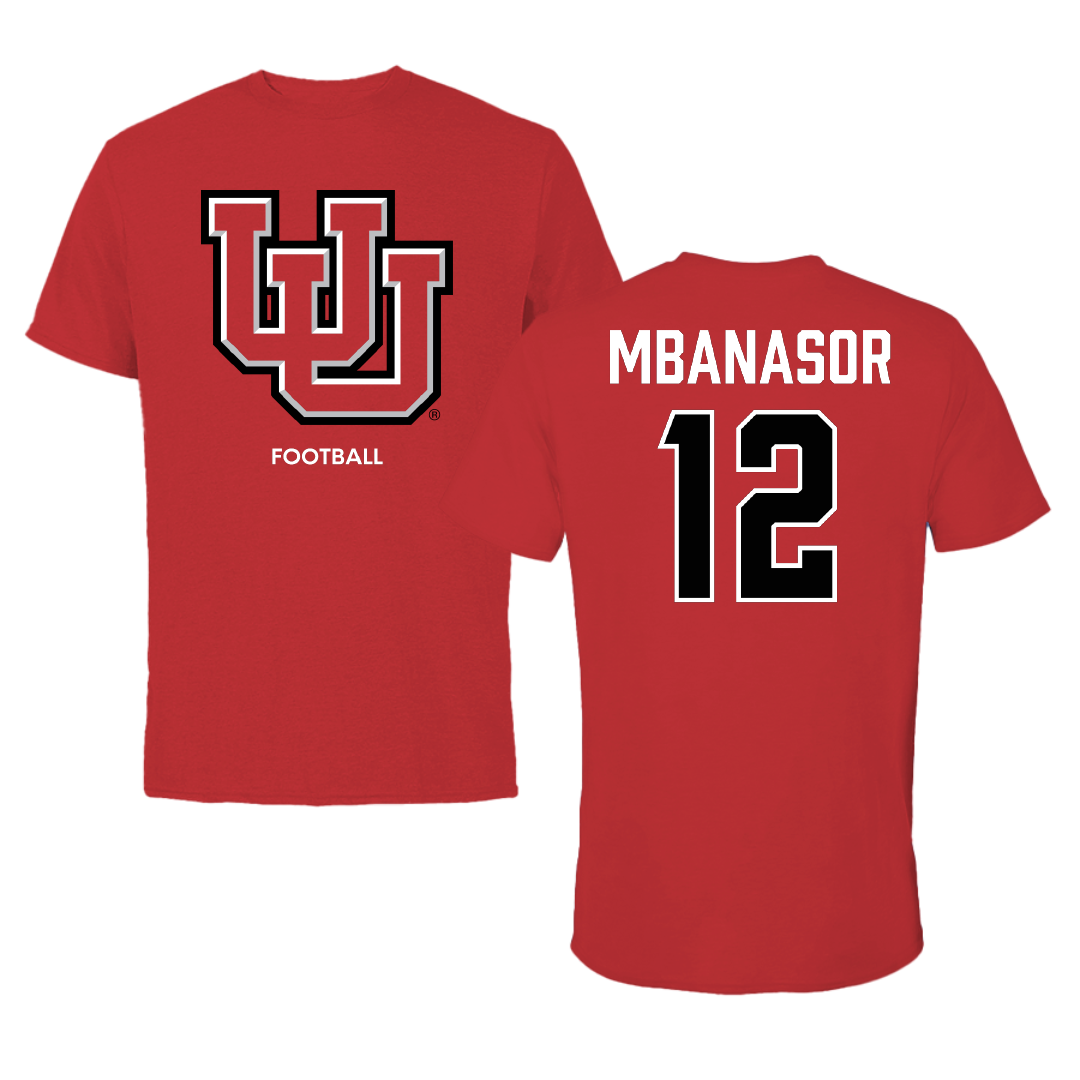 University of Utah Football Red Performance Tee - #12 Sidney Mbanasor