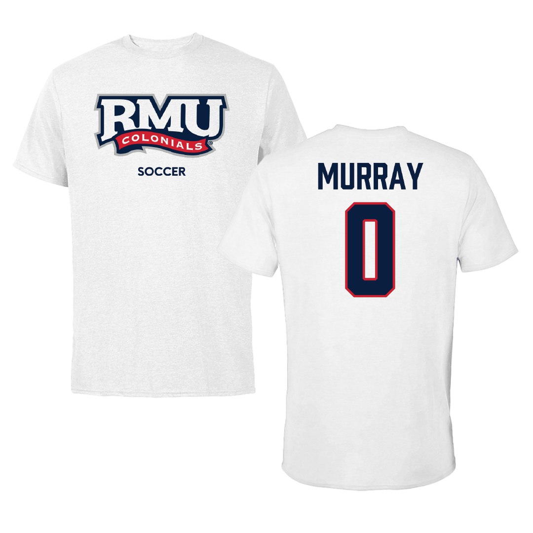 Robert Morris University Soccer (W) White Performance Tee - #0 Brenna Murray