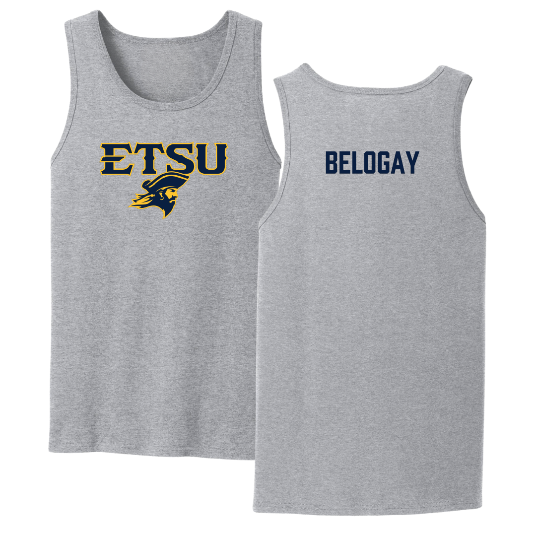 East Tennessee State University Triathlon Sport Gray Tank Top - Izi Belogay