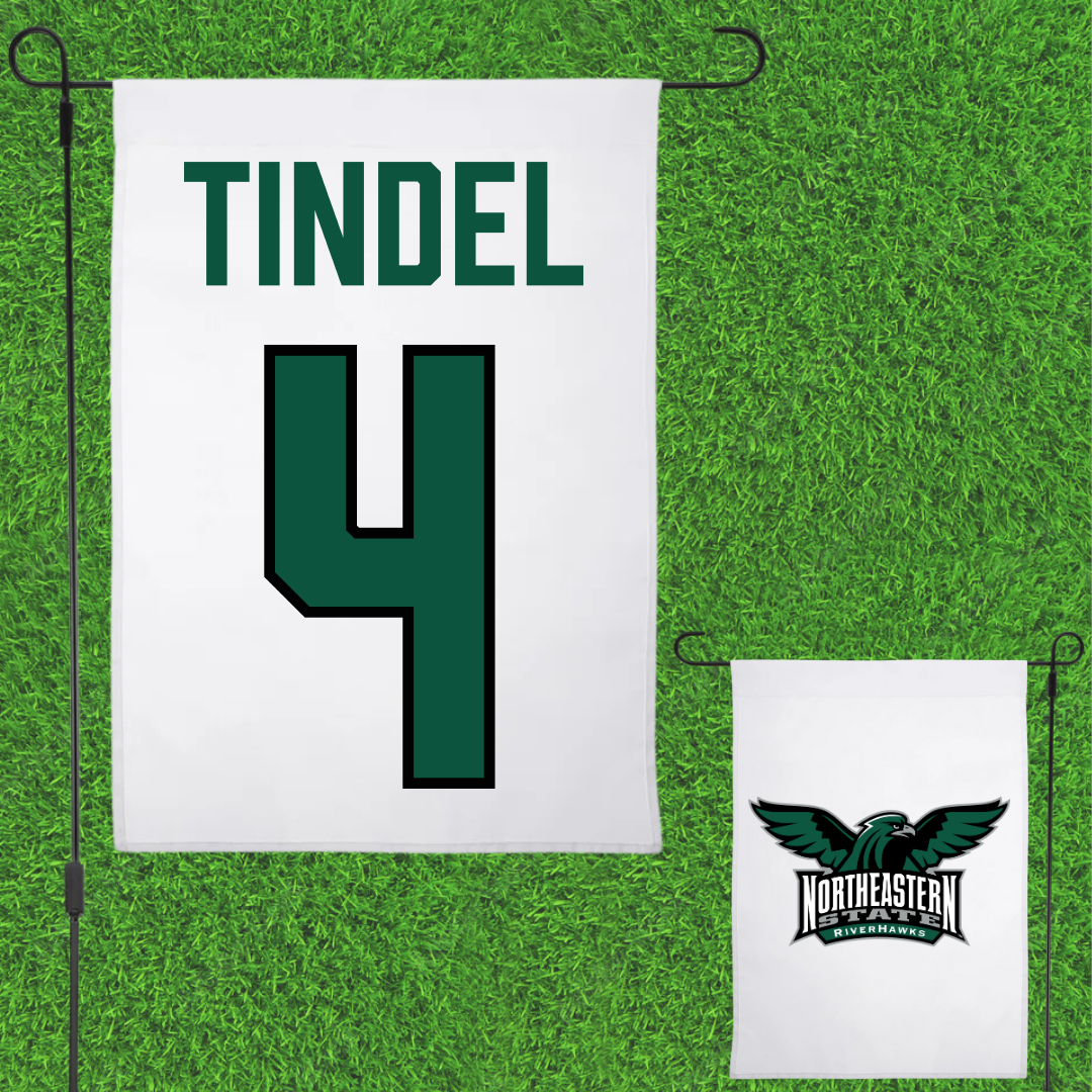 Northeastern State University Softball White Garden Flag - #4 Korynn Tindel