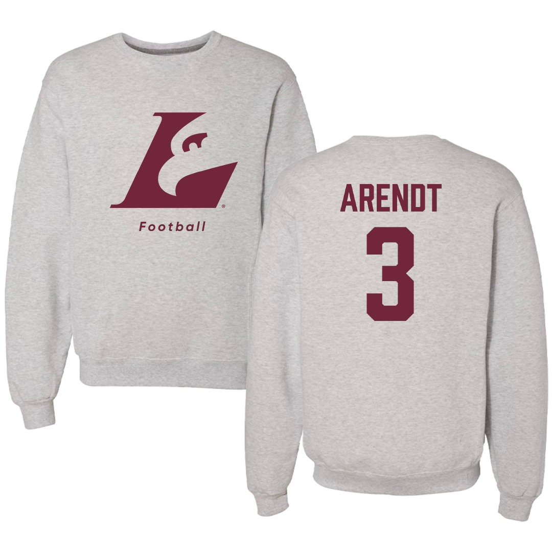 University of Wisconsin-La Crosse Football Gray Crewneck - #3 Keaton Arendt