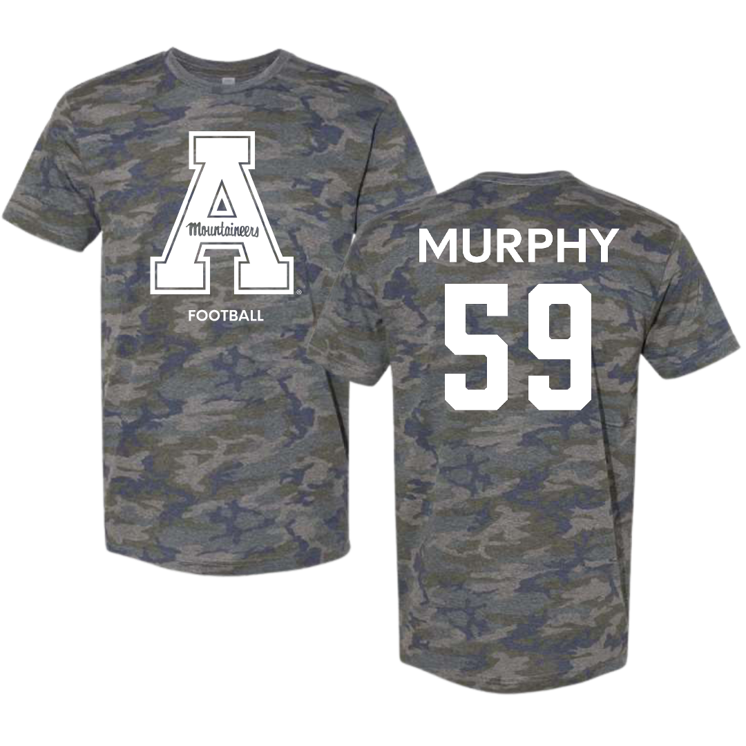 Appalachian State University Football Vintage Camo Tee - #59 Jack Murphy