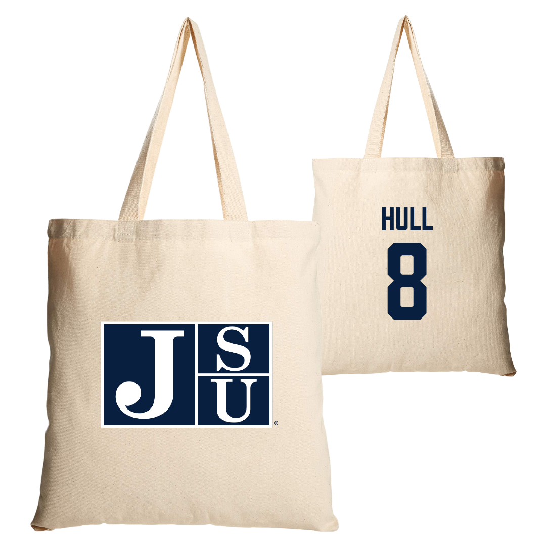 Jackson State University Baseball Tan Canvas Tote Bag - #8 Davione Hull