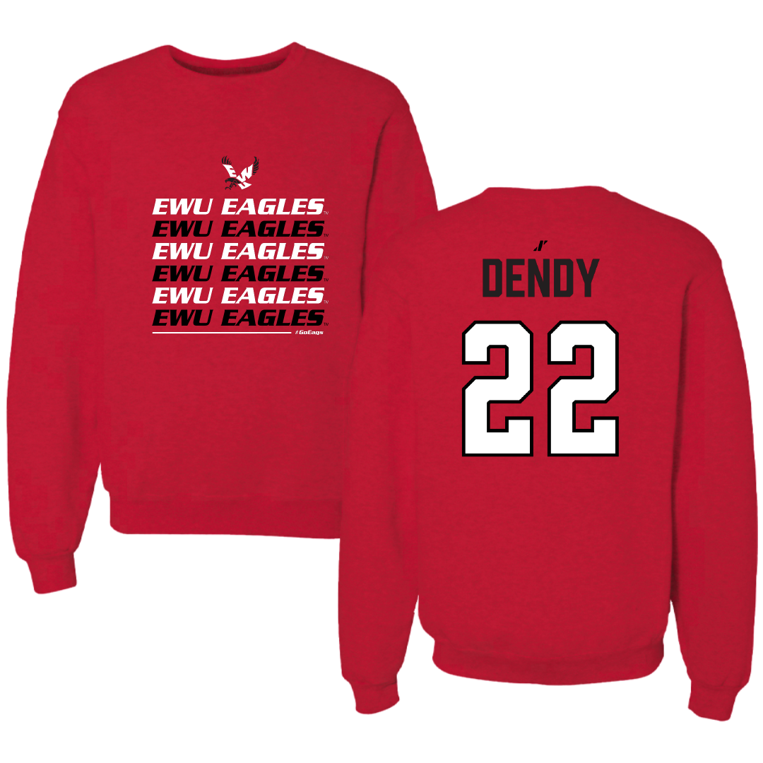 Eastern Washington University Football Red General Crewneck - #22 Amir Dendy