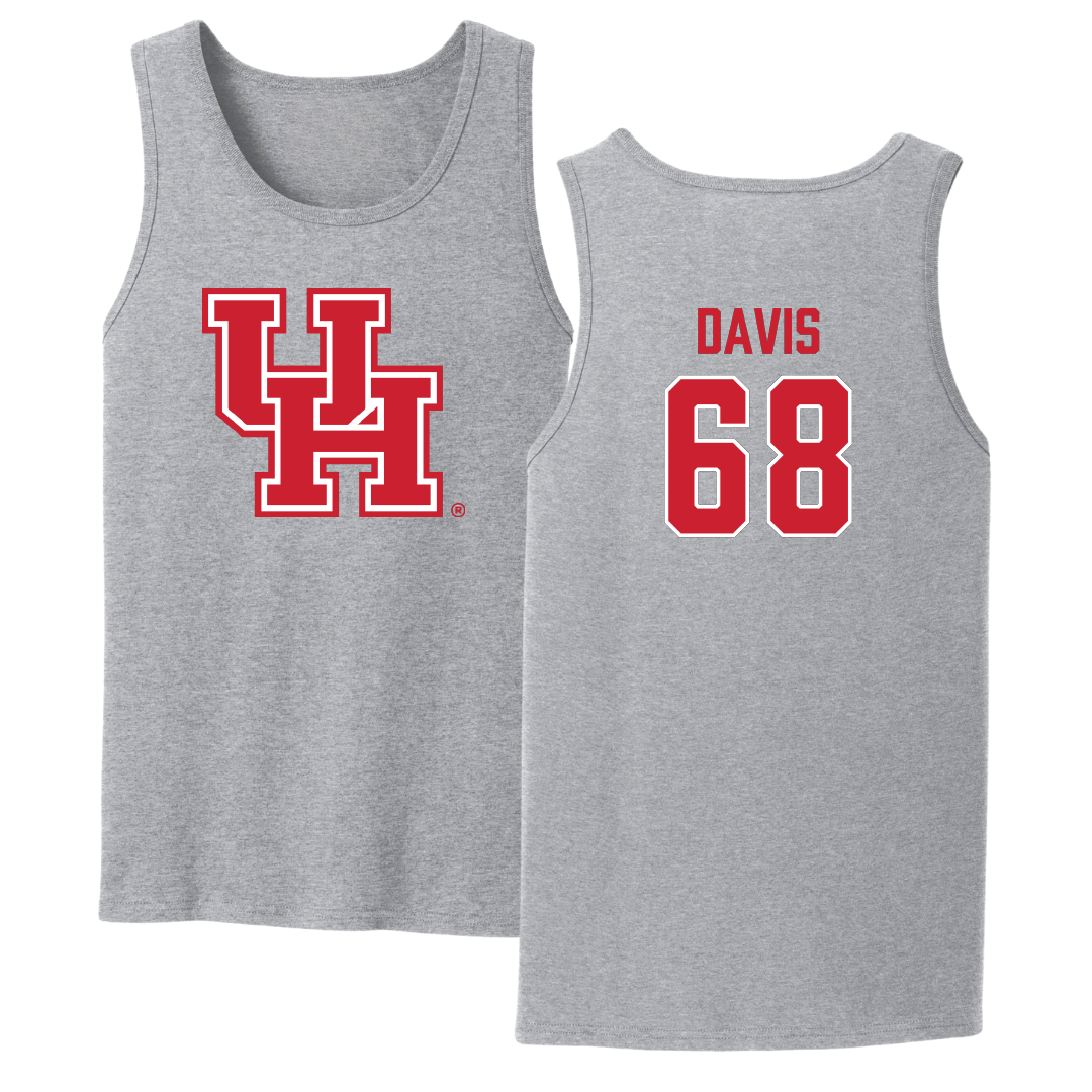 University of Houston Football Sport Gray Tank Top - #68 Kaleb Davis