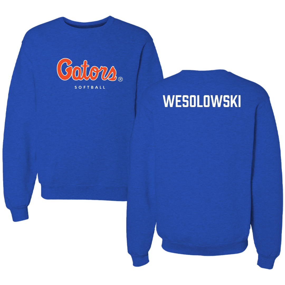 University of Florida Softball Royal Blue Crewneck - Ella Wesolowski