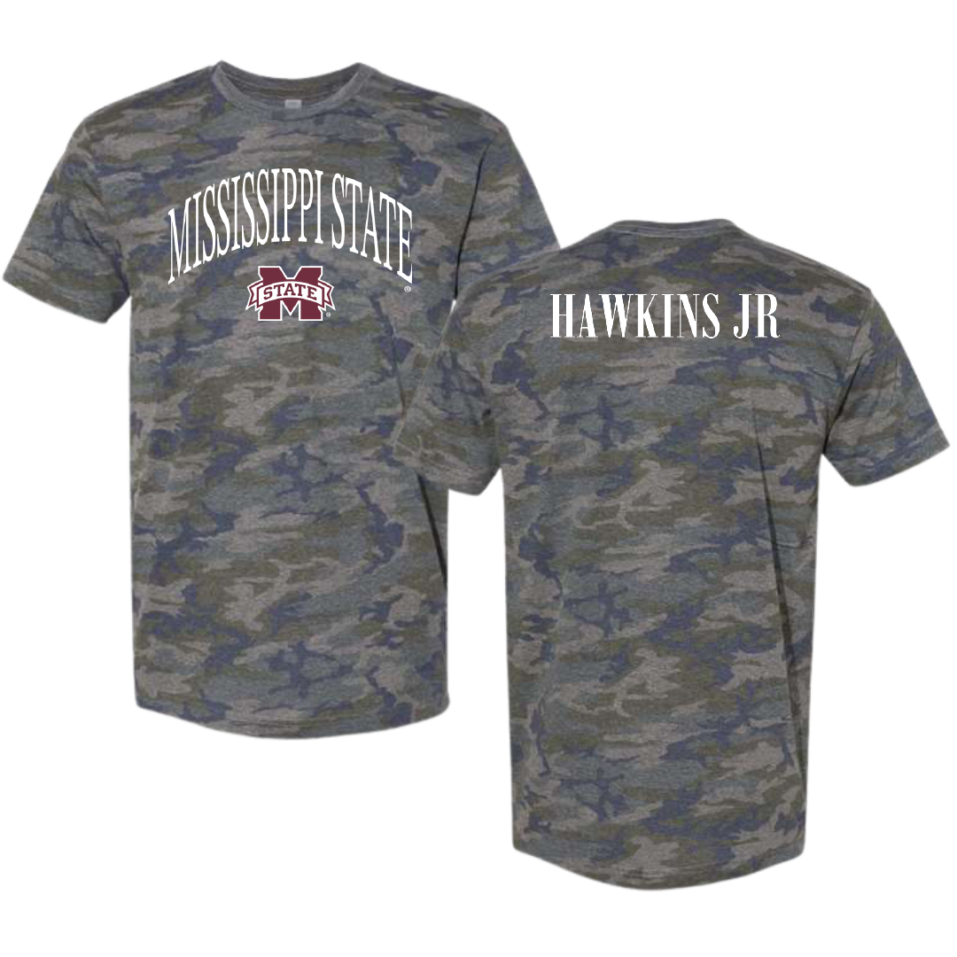 Mississippi State University TF and XC Vintage Camo Tee - Sherman Hawkins Jr