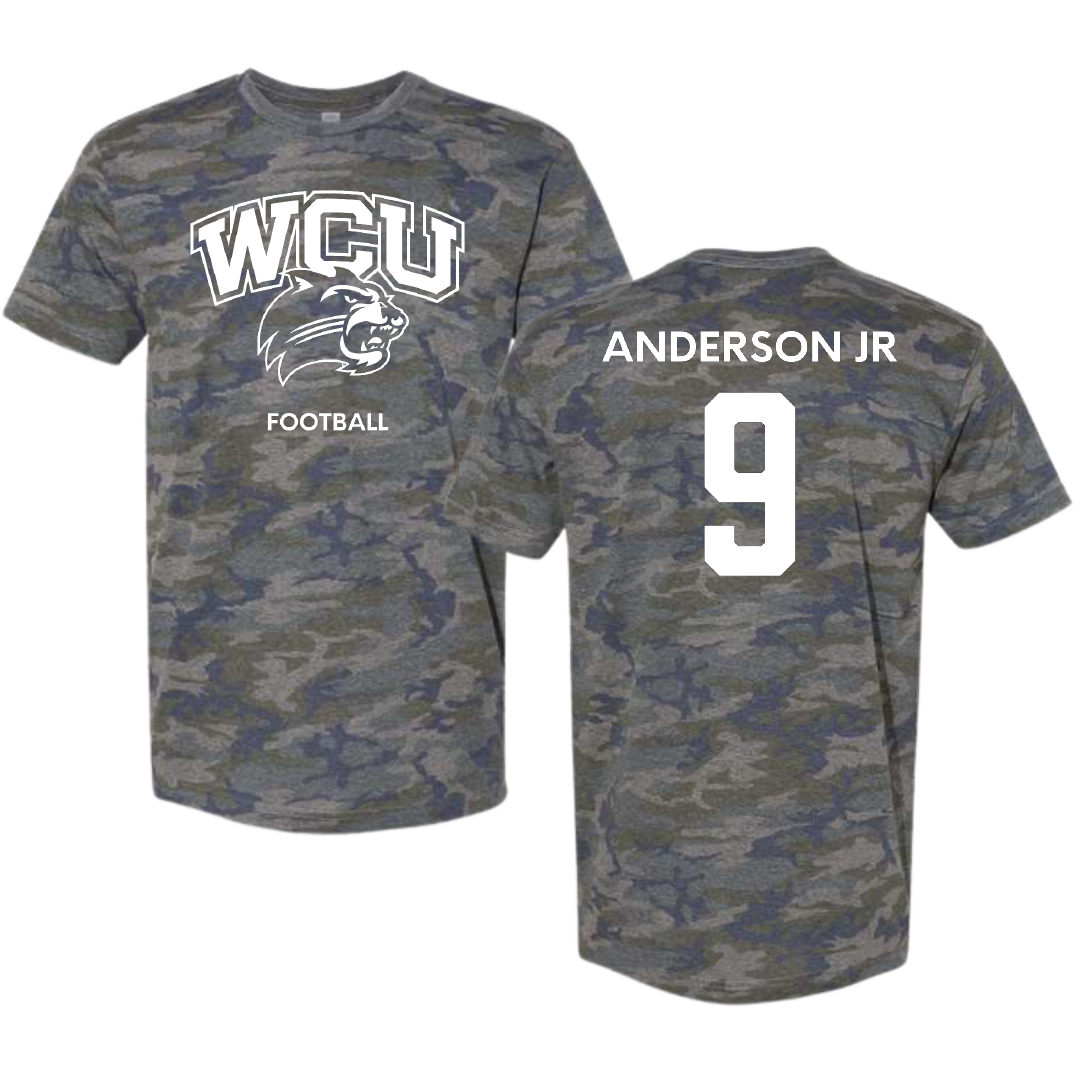 Western Carolina University Football Vintage Camo Tee - #9 Darian Anderson Jr