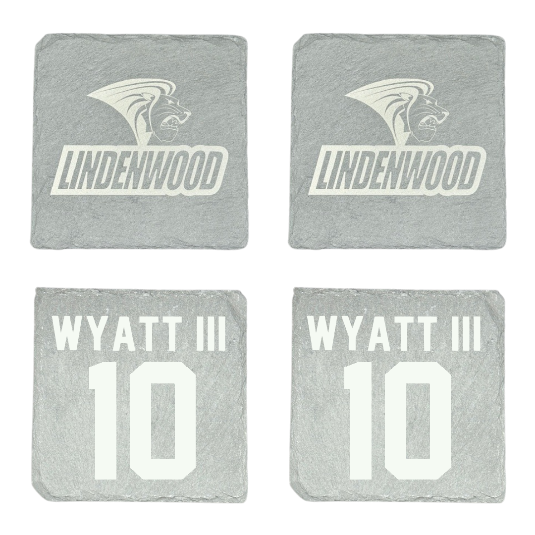 Lindenwood University Football Stone Coaster (4 Pack)  - #10 Jacques Wyatt III