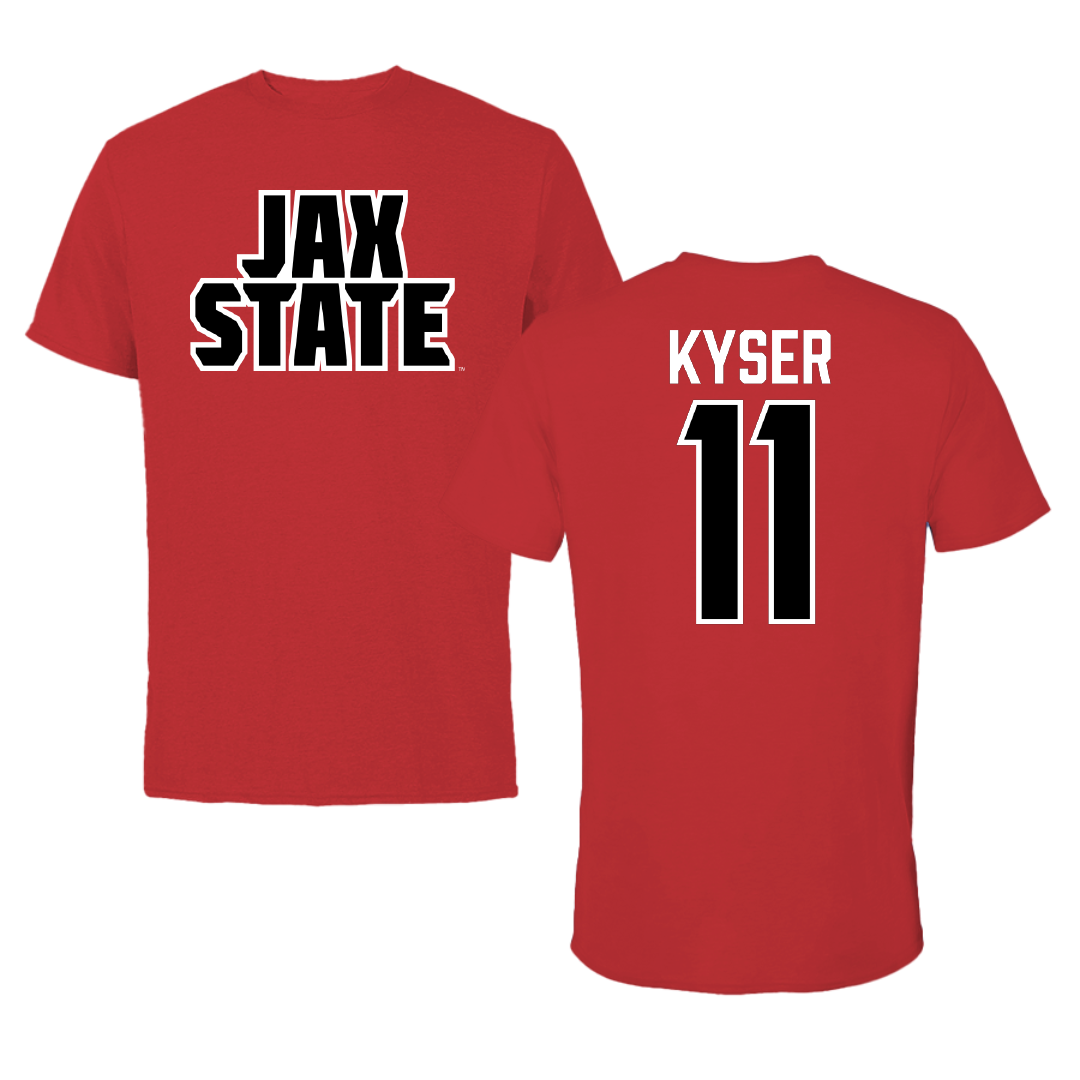Jacksonville State University Softball Red Tee - #11 Makalyn Kyser