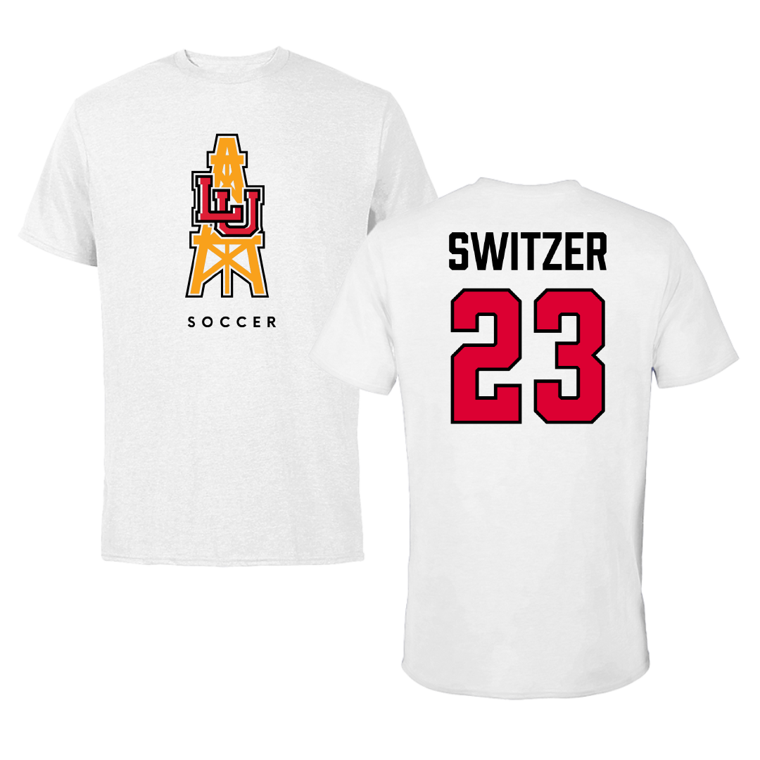 Lamar University Soccer White Tee - #23 Anneliese Switzer