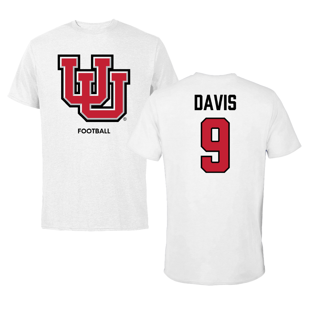 University of Utah Football White Tee - #9 Elijah Davis