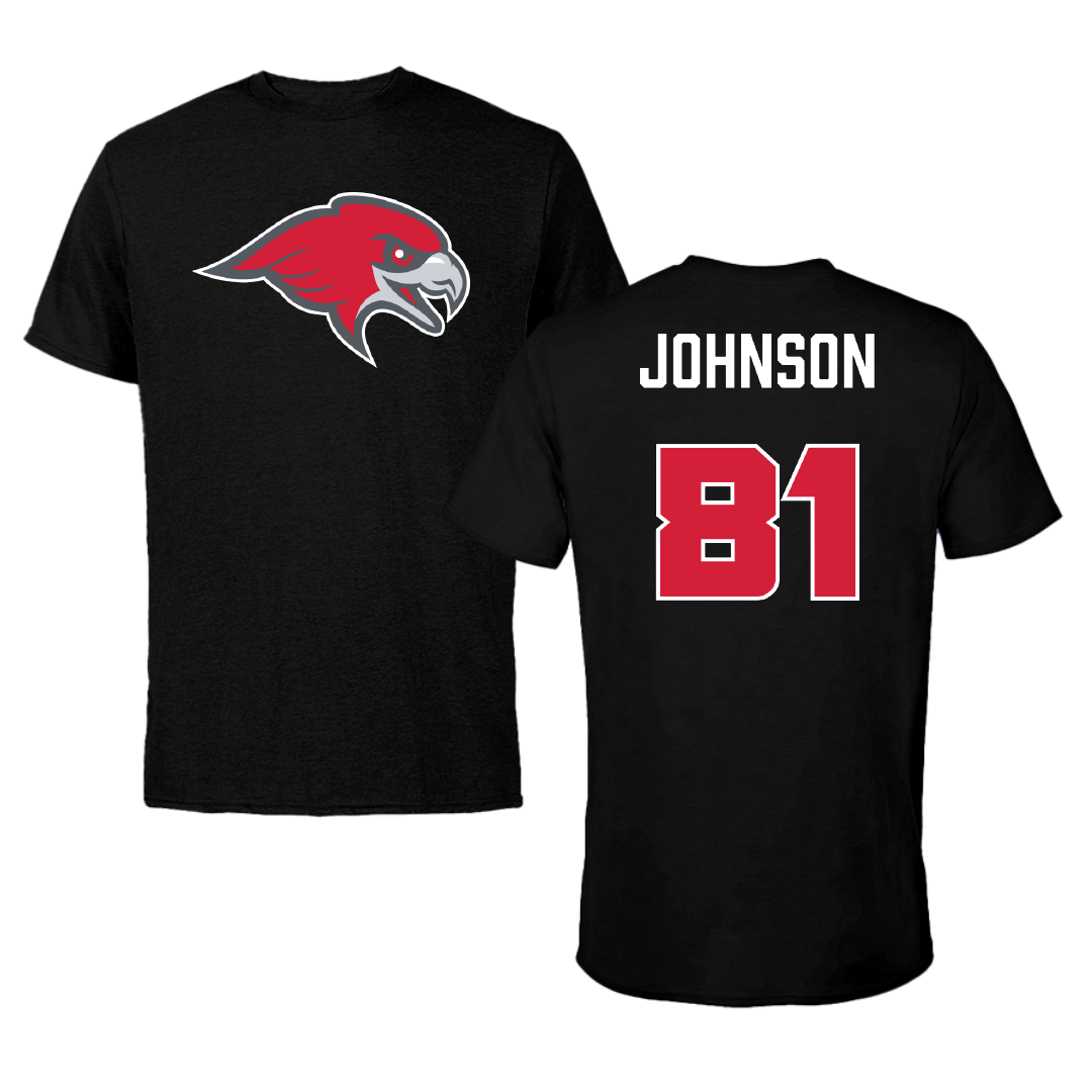 Montclair State University Football Black Performance Tee - #81 Brandon Johnson