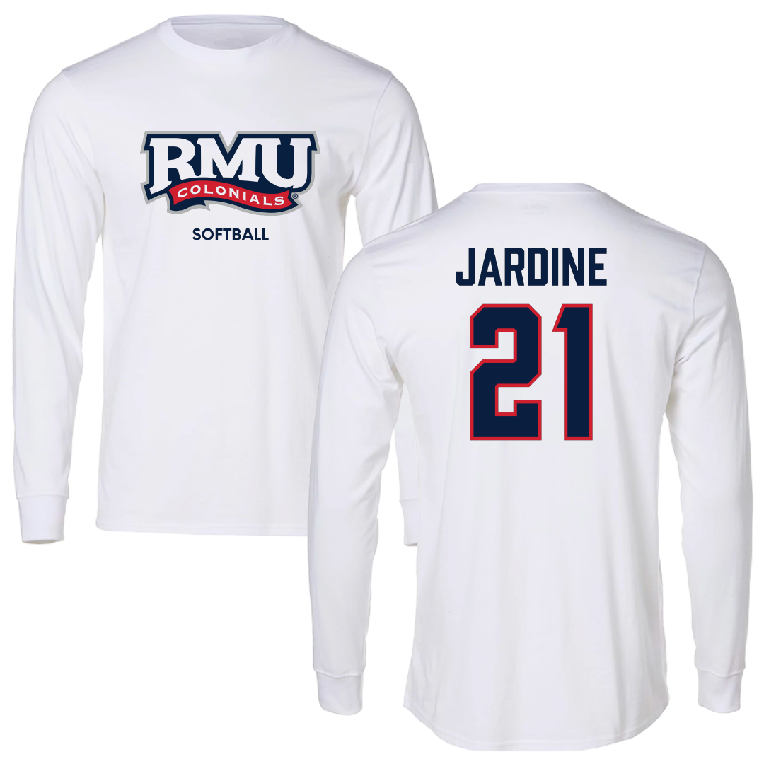 Robert Morris University Softball White Mascot Long Sleeve - #21 Makayla Jardine