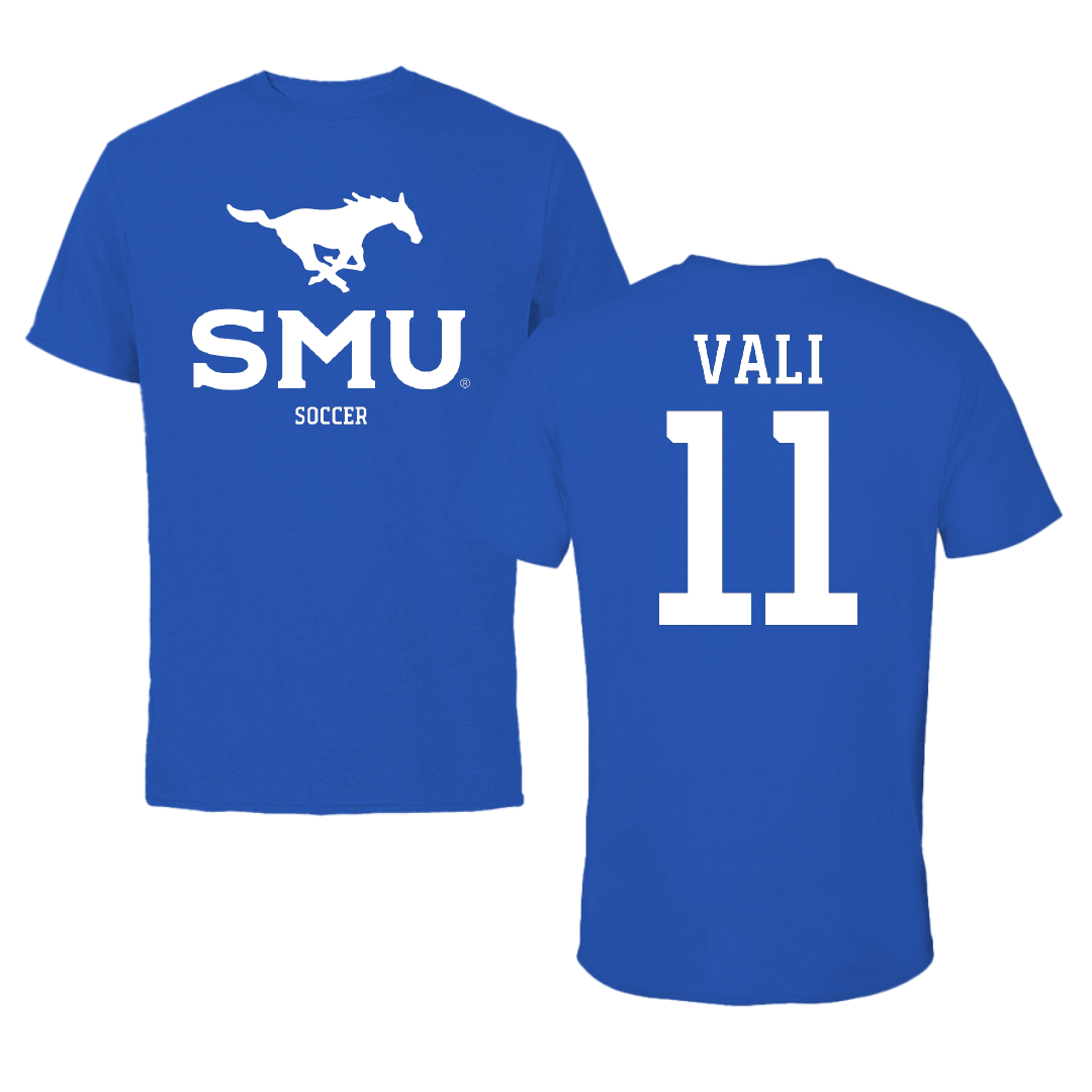 Southern Methodist University Soccer (W) Blue Mascot Performance Tee - #11 Addison Vali