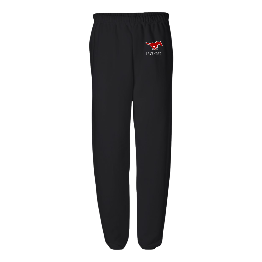 Southern Methodist University Football Black Sweatpants - #15 Jaxson Lavender