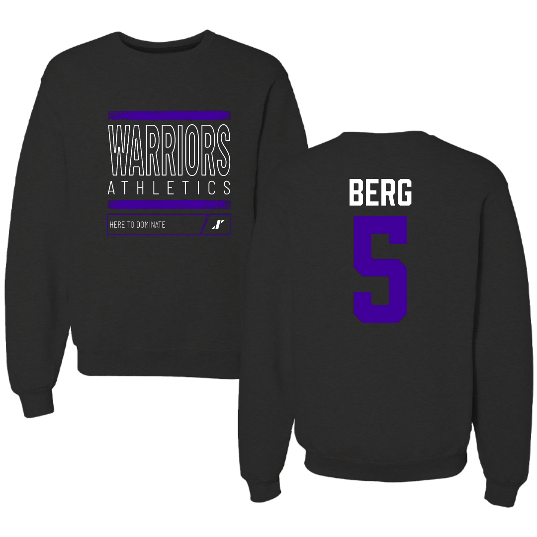 Winona State University Volleyball Black Dominate Crewneck - #5 Jayda Berg