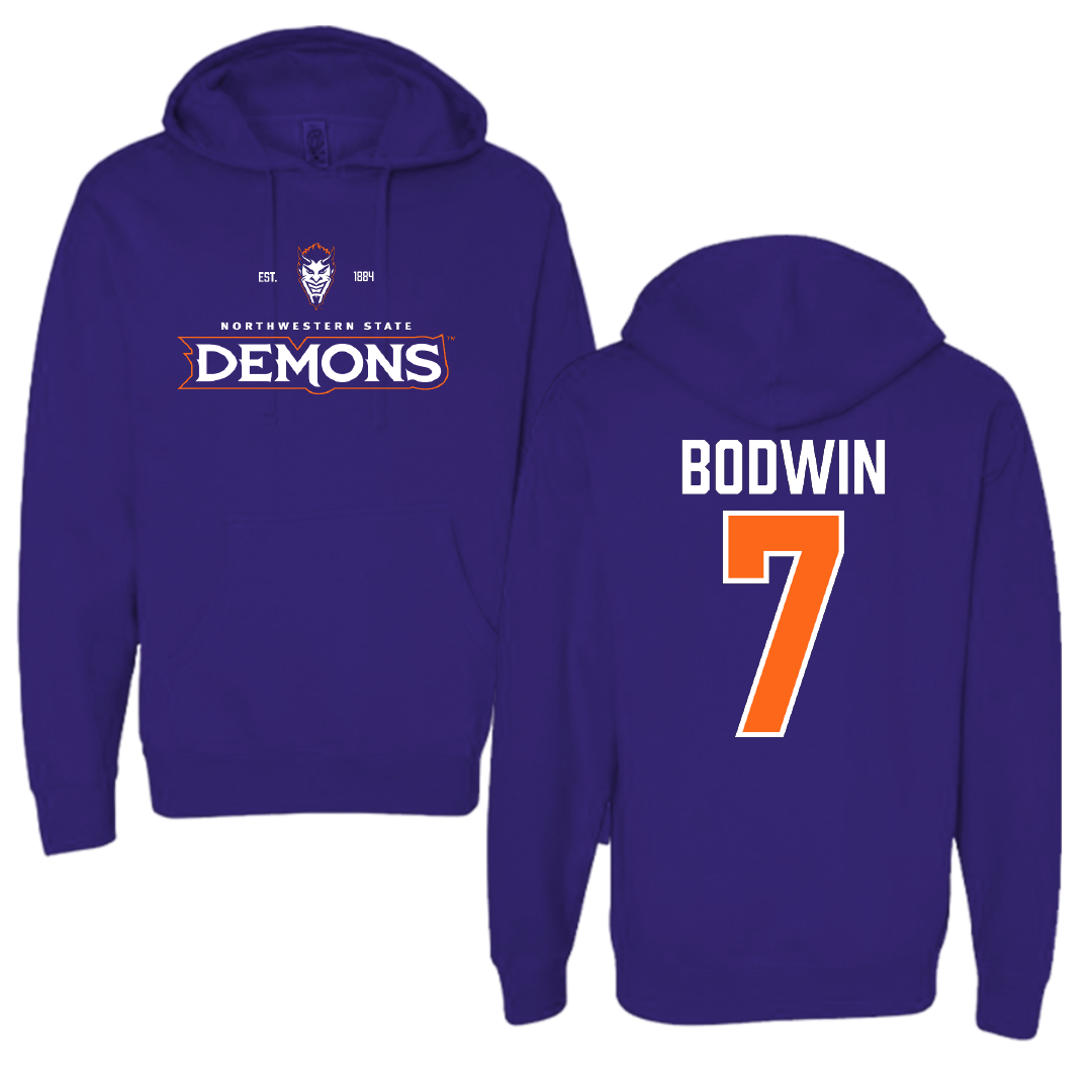 Northwestern State University Football Purple General Hoodie - #7 Jeremiah Bodwin