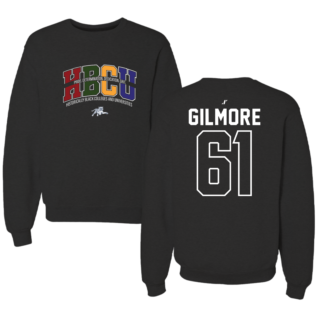 Jackson State University Football Black HBCU Crewneck - #61 Zyon Gilmore