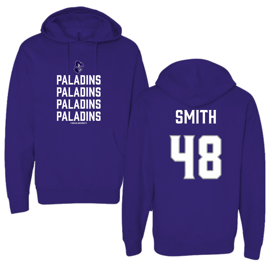Furman University Football Purple General Hoodie - #48 Luke Smith