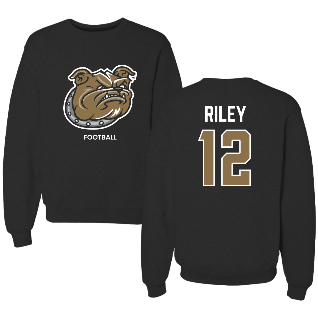 Bryant University Football Black Crewneck - #12 Tristen Riley