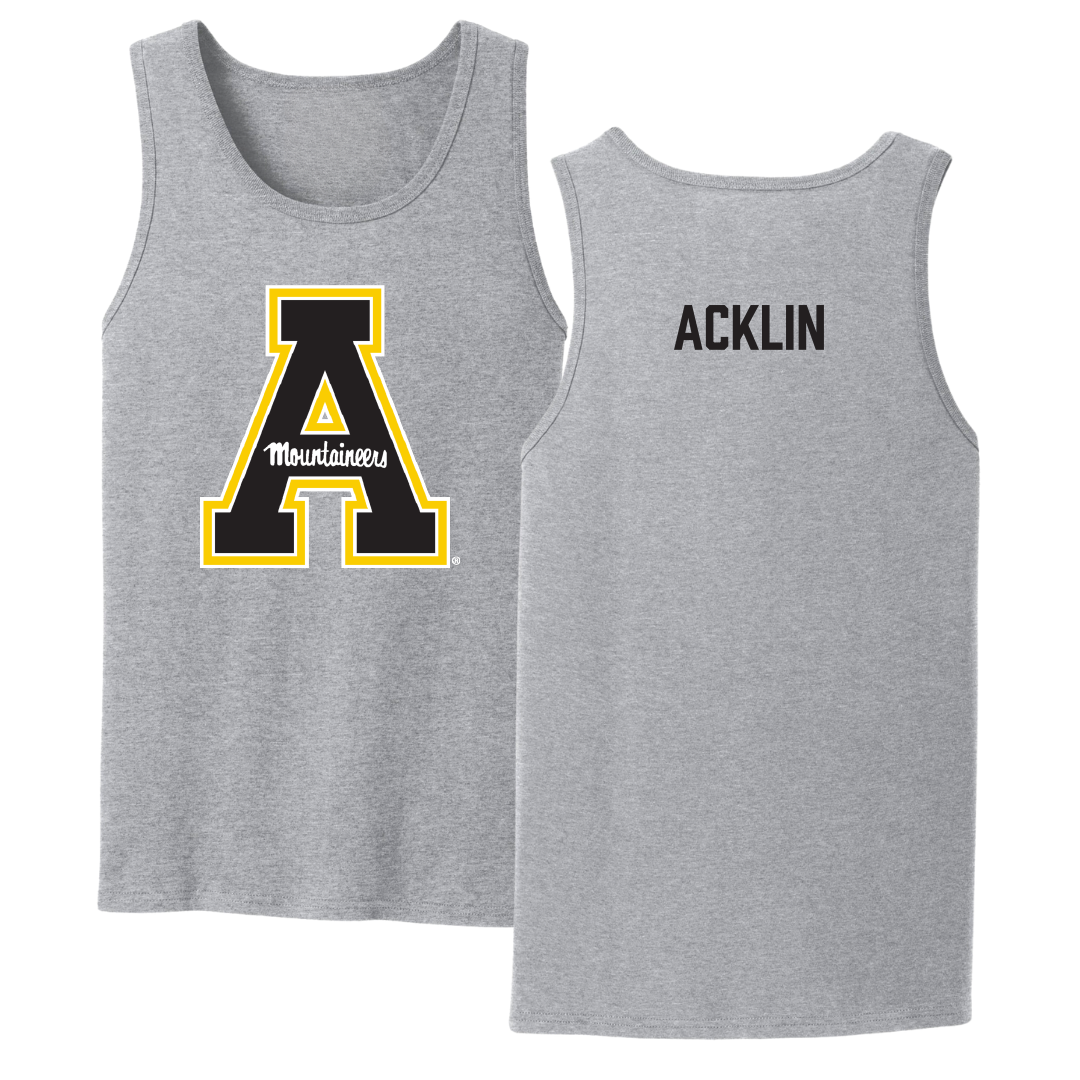 Appalachian State University Wrestling Sport Gray Tank Top - Drake Acklin