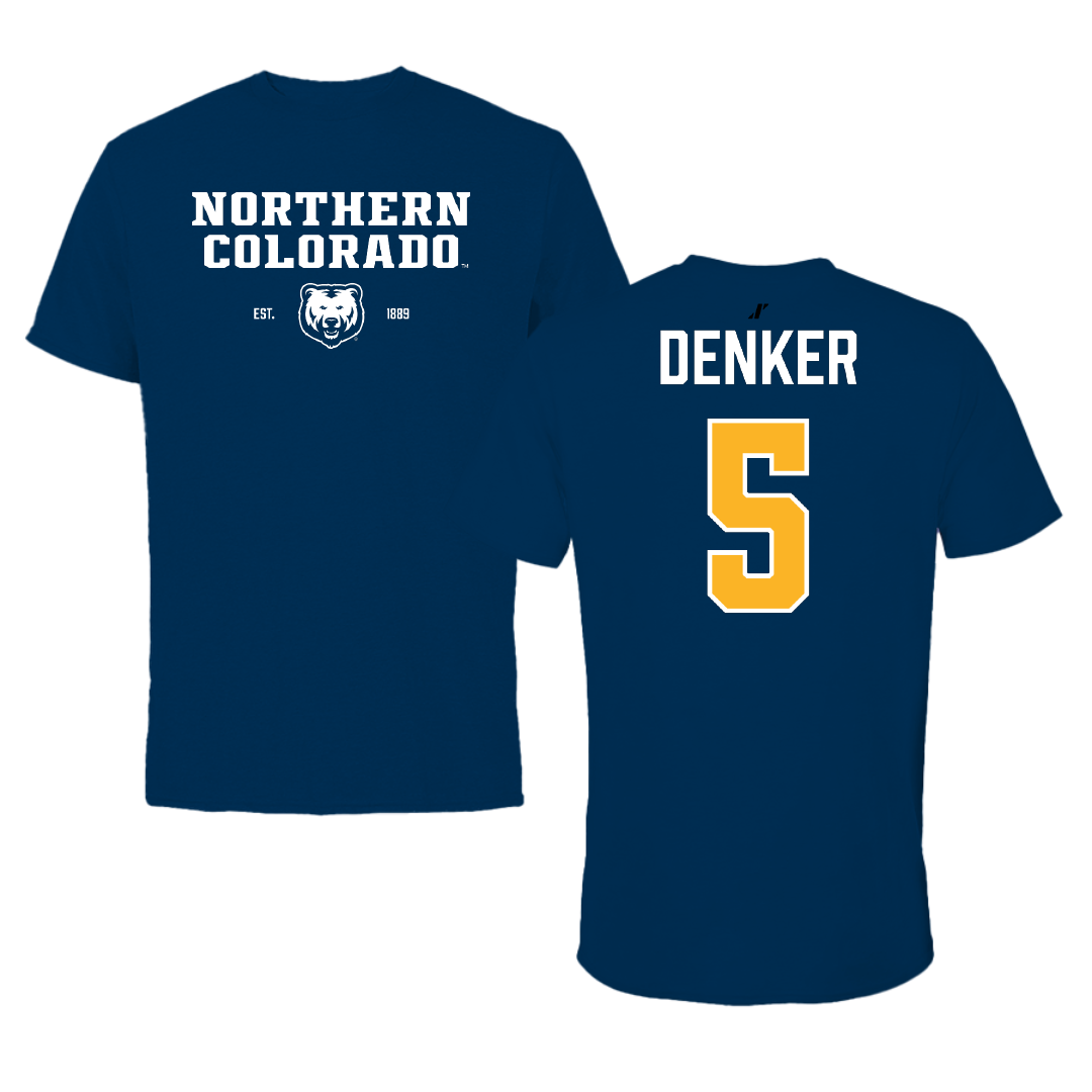 University of Northern Colorado Basketball Navy General Tee - #5 Quinn Denker