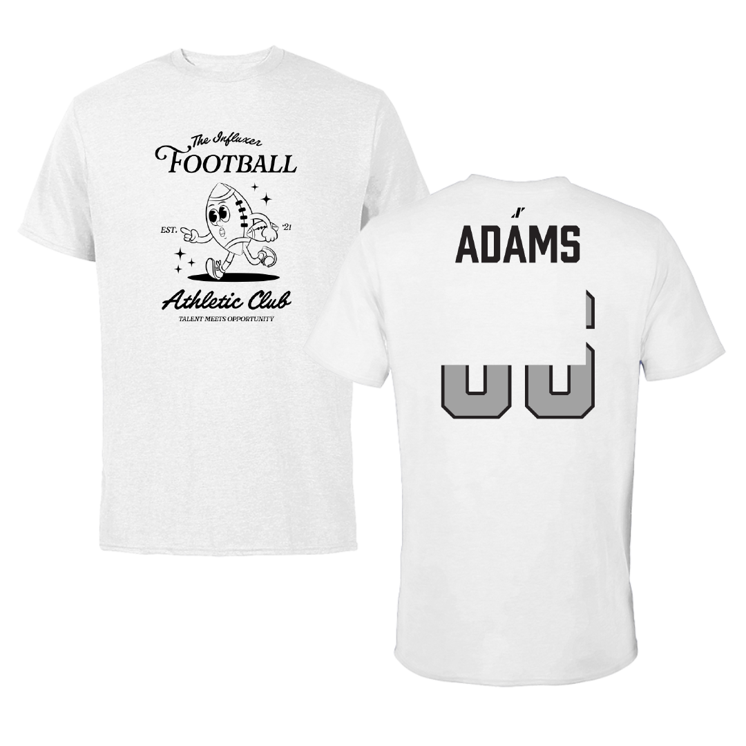 Football White Influxer Athletic Club Tee - #86 Weston Adams