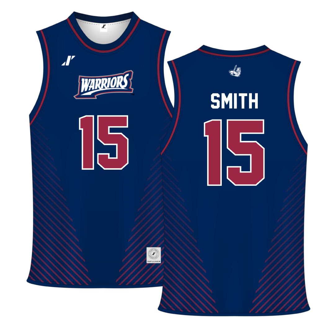 Sterling College Navy Basketball Jersey - #15 Julian Smith