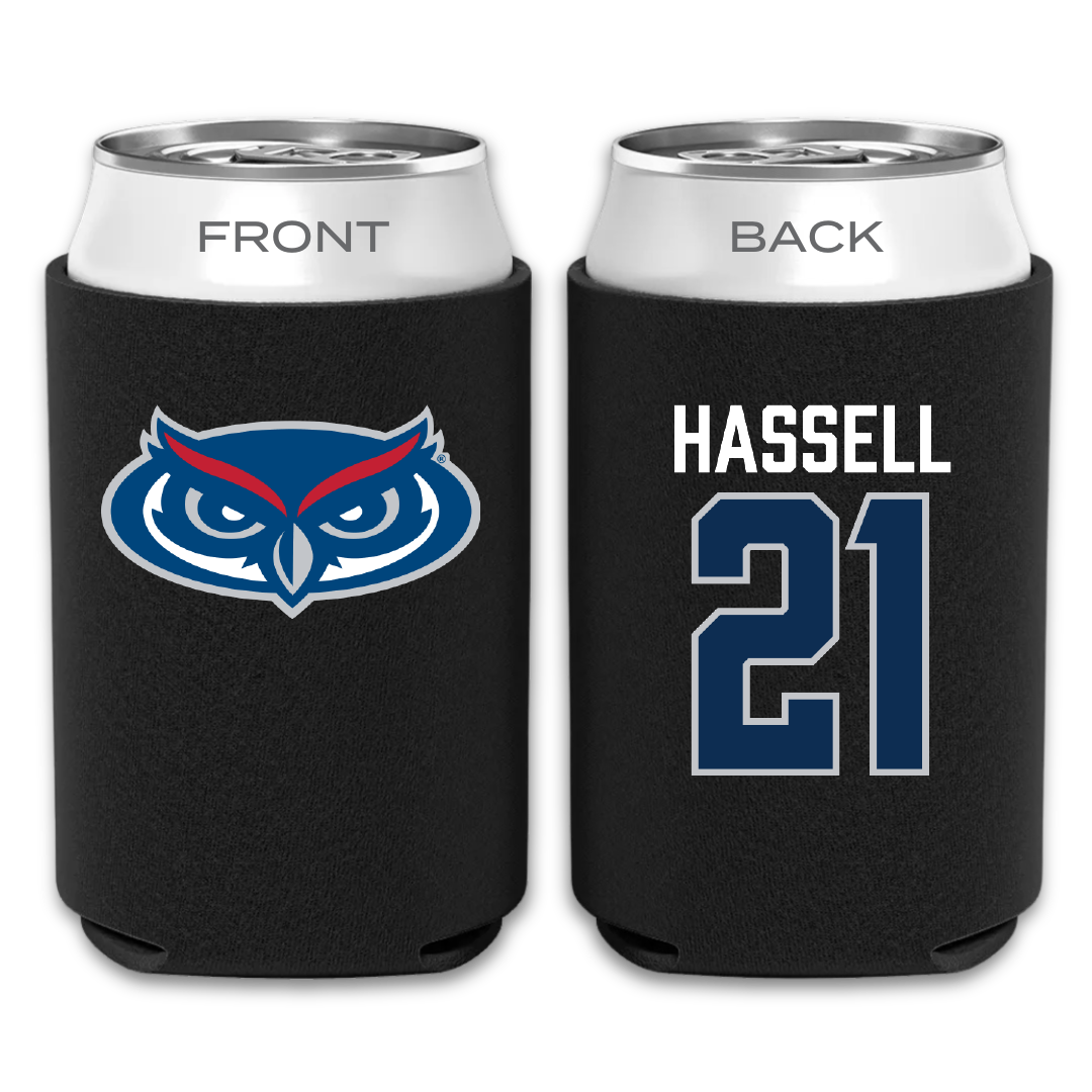 Florida Atlantic University Soccer Black Can Cooler - #21 Zach Hassell
