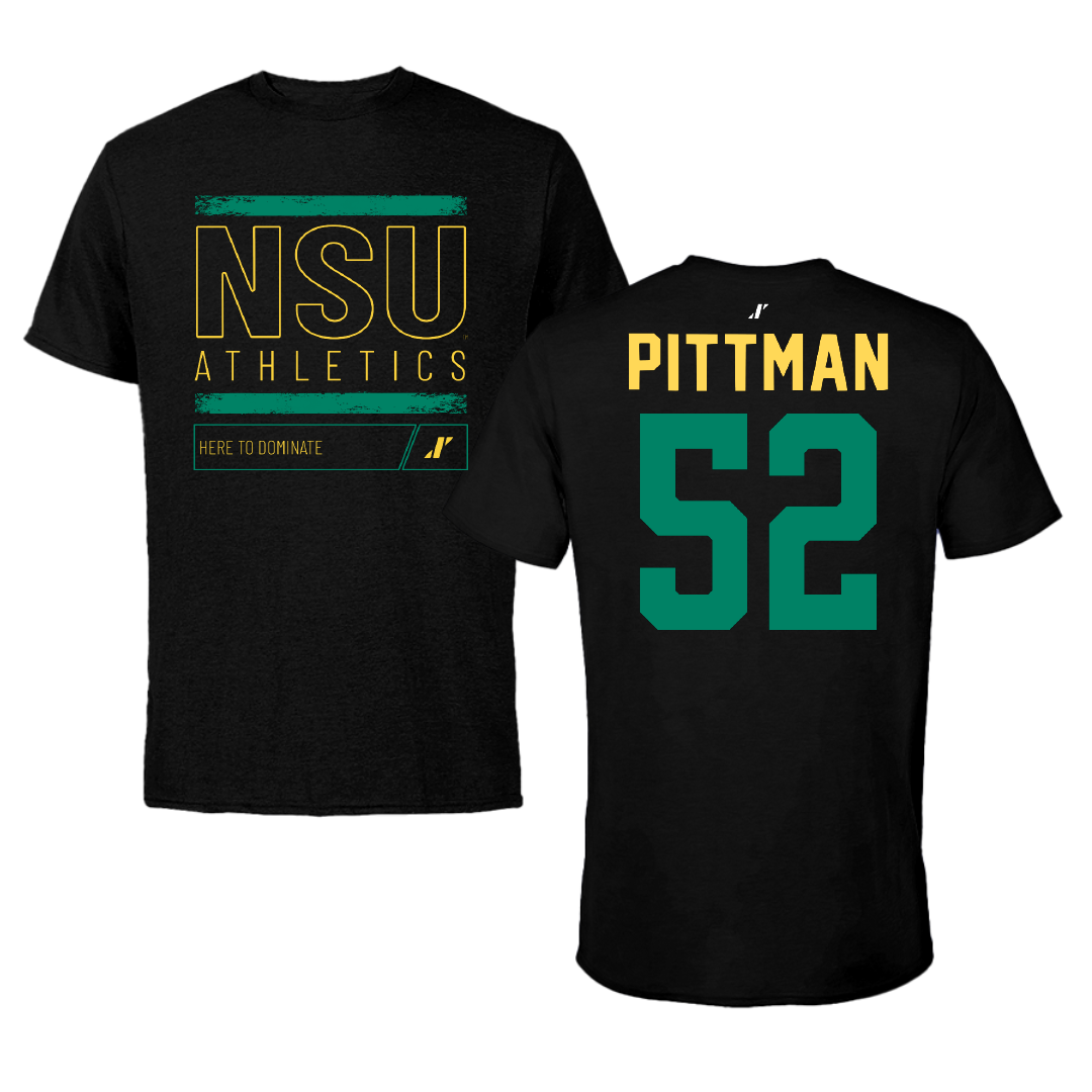Norfolk State University Football Black Dominate Performance Tee - #52 Austin Pittman