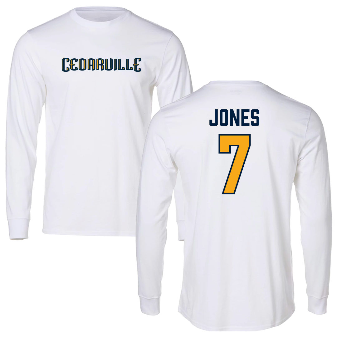 Cedarville University Softball White Performance Long Sleeve - #7 Madison Jones