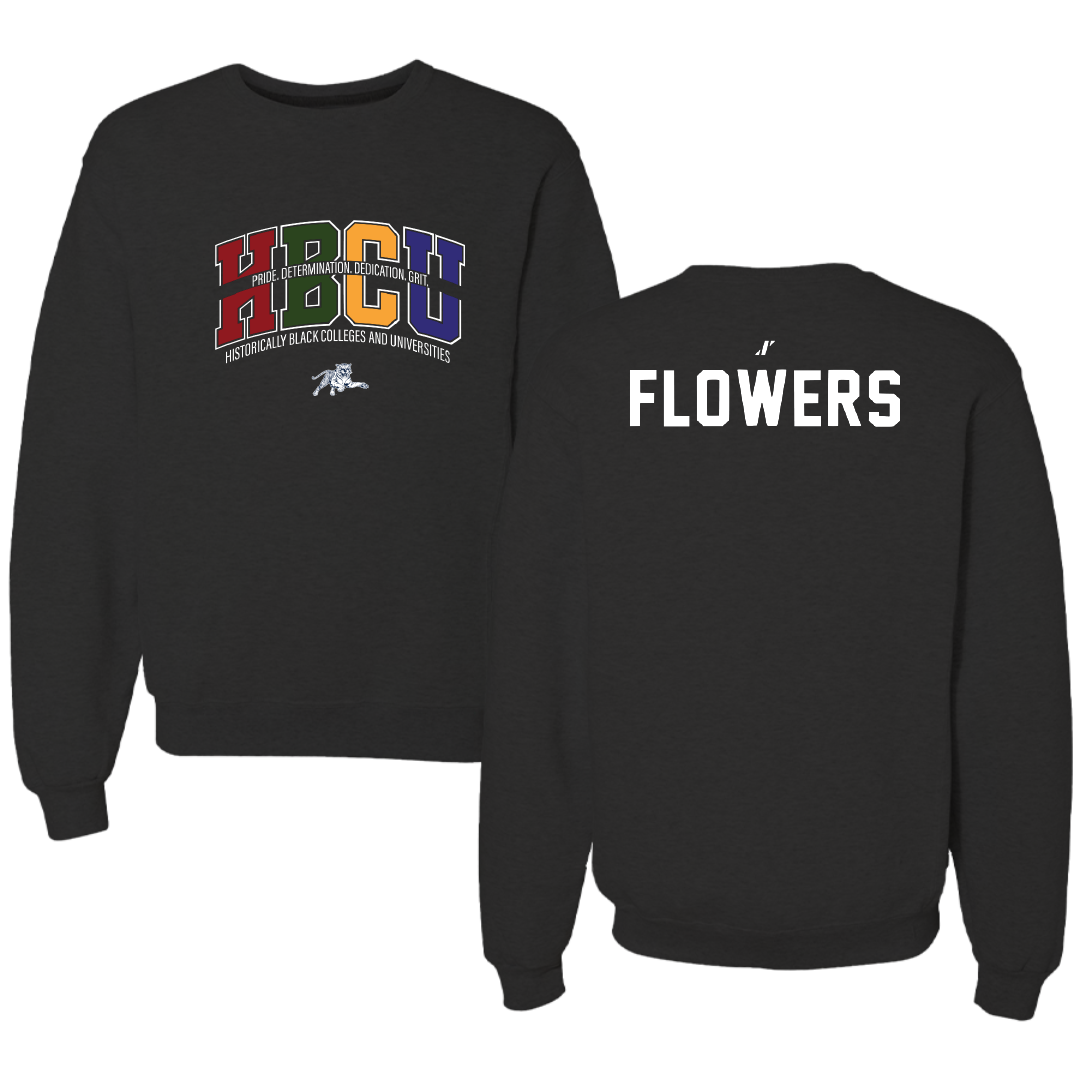 Jackson State University TF and XC Black HBCU Crewneck - Solomon Flowers