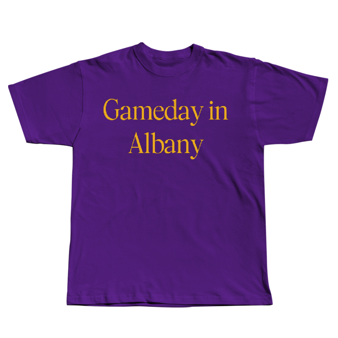 University at Albany Lacrosse (W) Purple Gameday Tee - #16 Ava Poupard