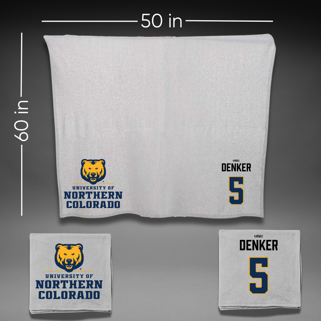 University of Northern Colorado Basketball Gray Blanket - #5 Quinn Denker