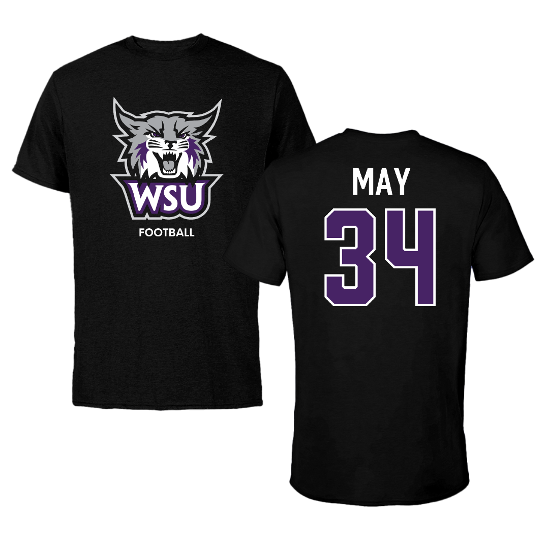 Weber State University Football Black Tee - #34 Colter May