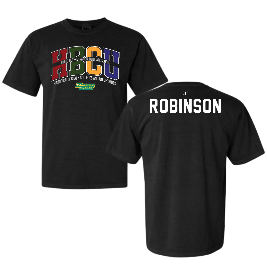 Norfolk State University TF and XC Black HBCU Comfort Colors Tee - Brooklyn Robinson