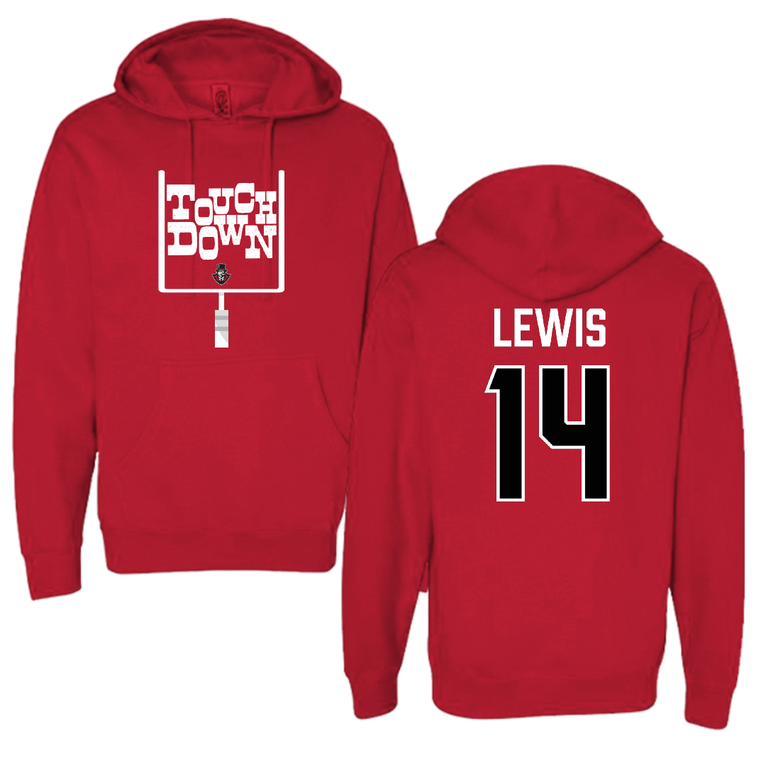 Austin Peay State University Football Red Touchdown Hoodie - #14 Christian Lewis