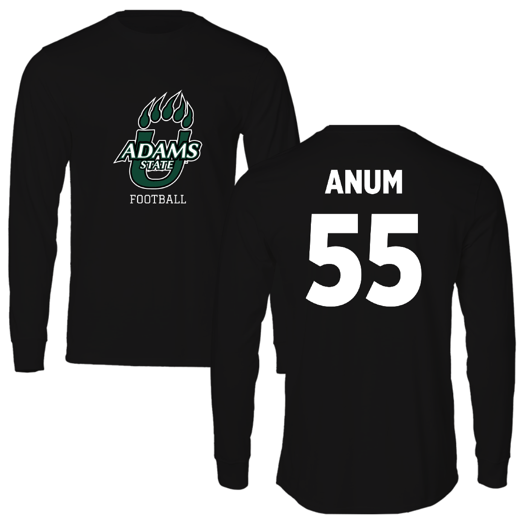 Adams State University Football Black State Long Sleeve - #55 Maxime Anum