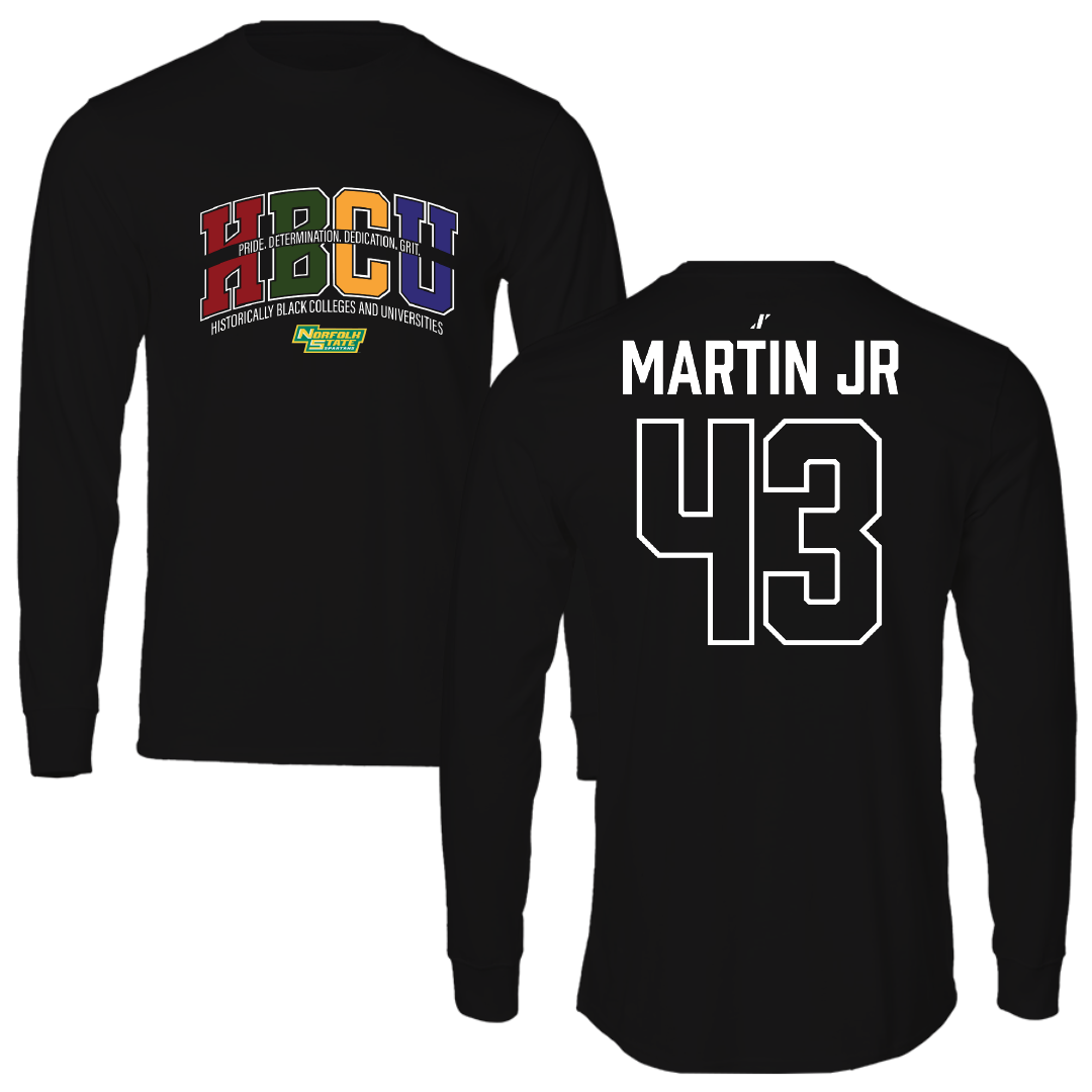 Norfolk State University Football Black HBCU Long Sleeve - #43 Richard Martin Jr