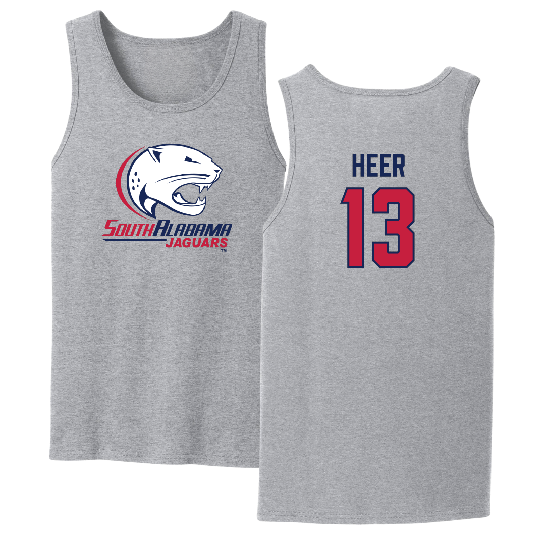 University of South Alabama Baseball Sport Gray Tank Top - #13 Mitchell Heer