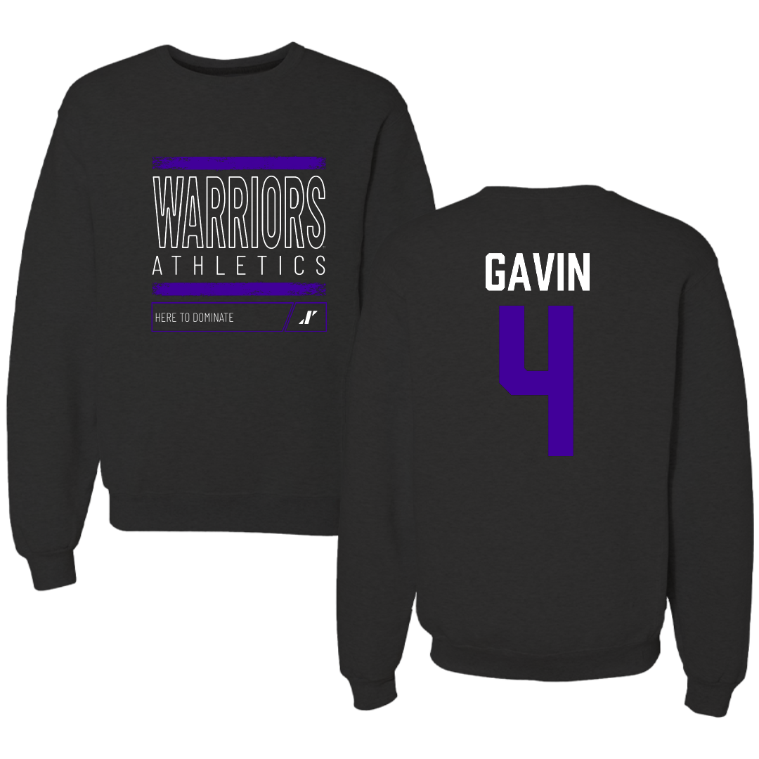 Winona State University Football Black Dominate Crewneck - #4 Ty Gavin
