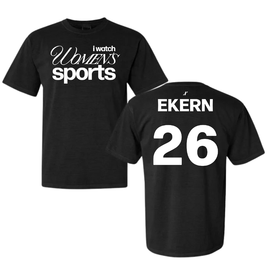East Tennessee State University Soccer Black WHM Comfort Colors Tee - #26 Annabelle Ekern