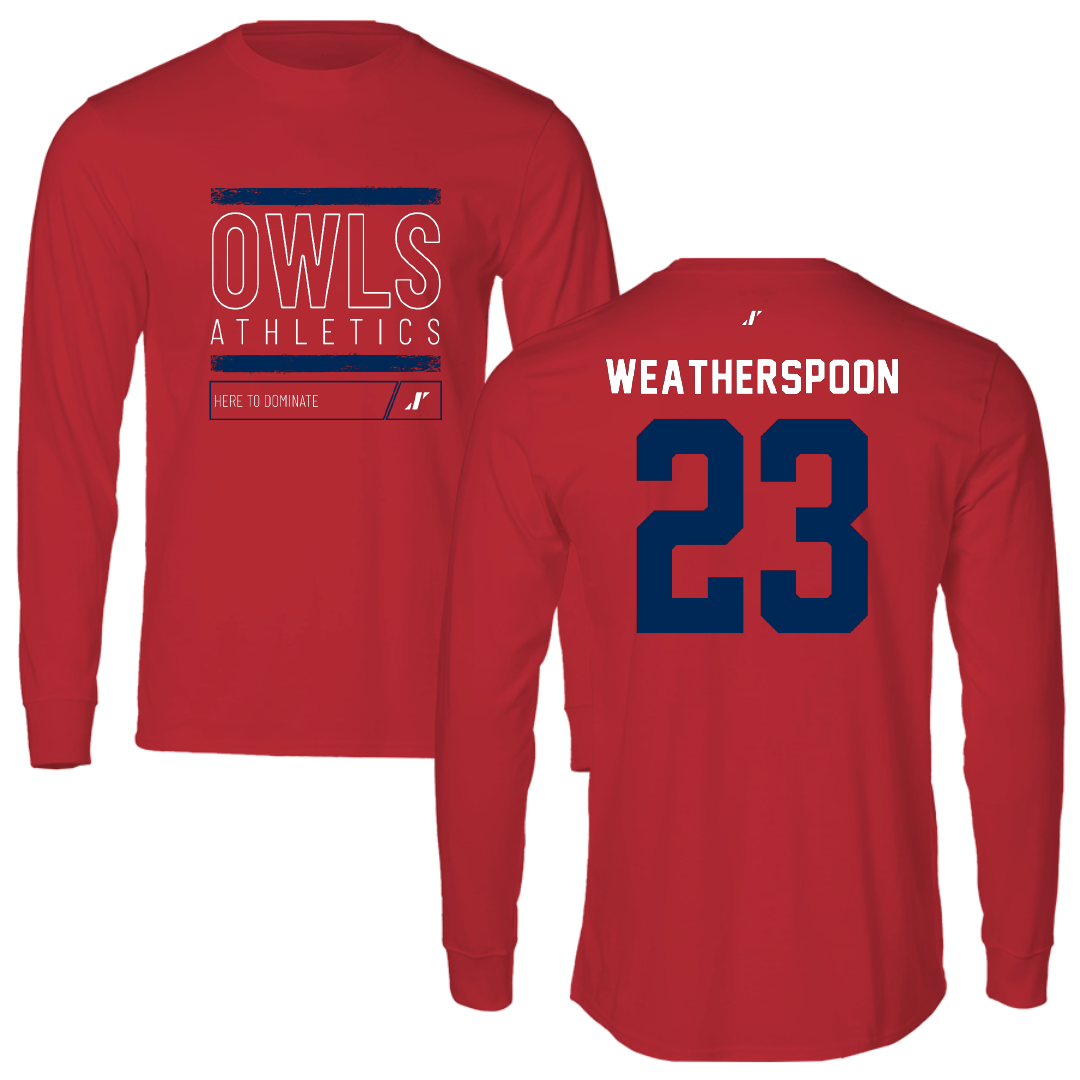 Florida Atlantic University Basketball Red Dominate Performance Long Sleeve - #23 Brandon Weatherspoon