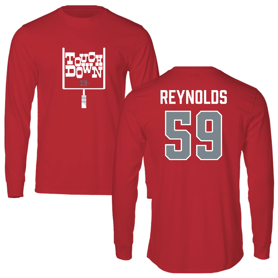 Nicholls State University Football Red Touchdown Performance Long Sleeve - #59 Ethan Reynolds