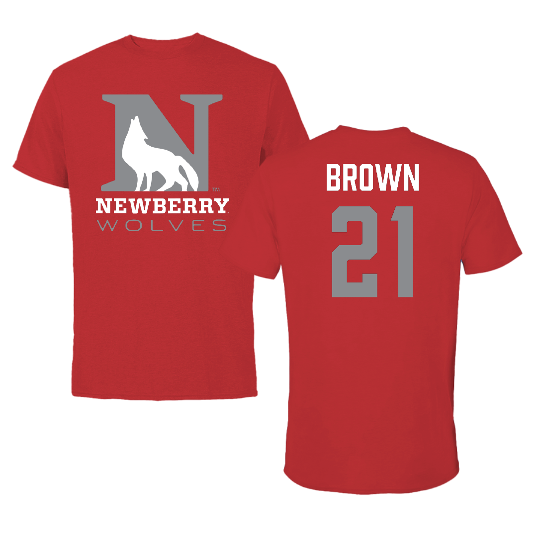 Newberry College Basketball (W) Red Performance Tee - #21 Jada Brown