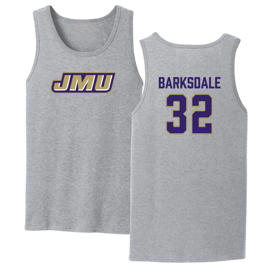 James Madison University Football Sport Gray Tank Top - #32 DJ Barksdale