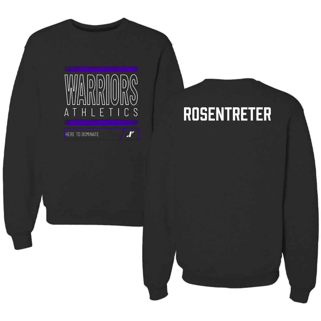 Winona State University Tennis Black Dominate Crewneck - Halle Rosentreter