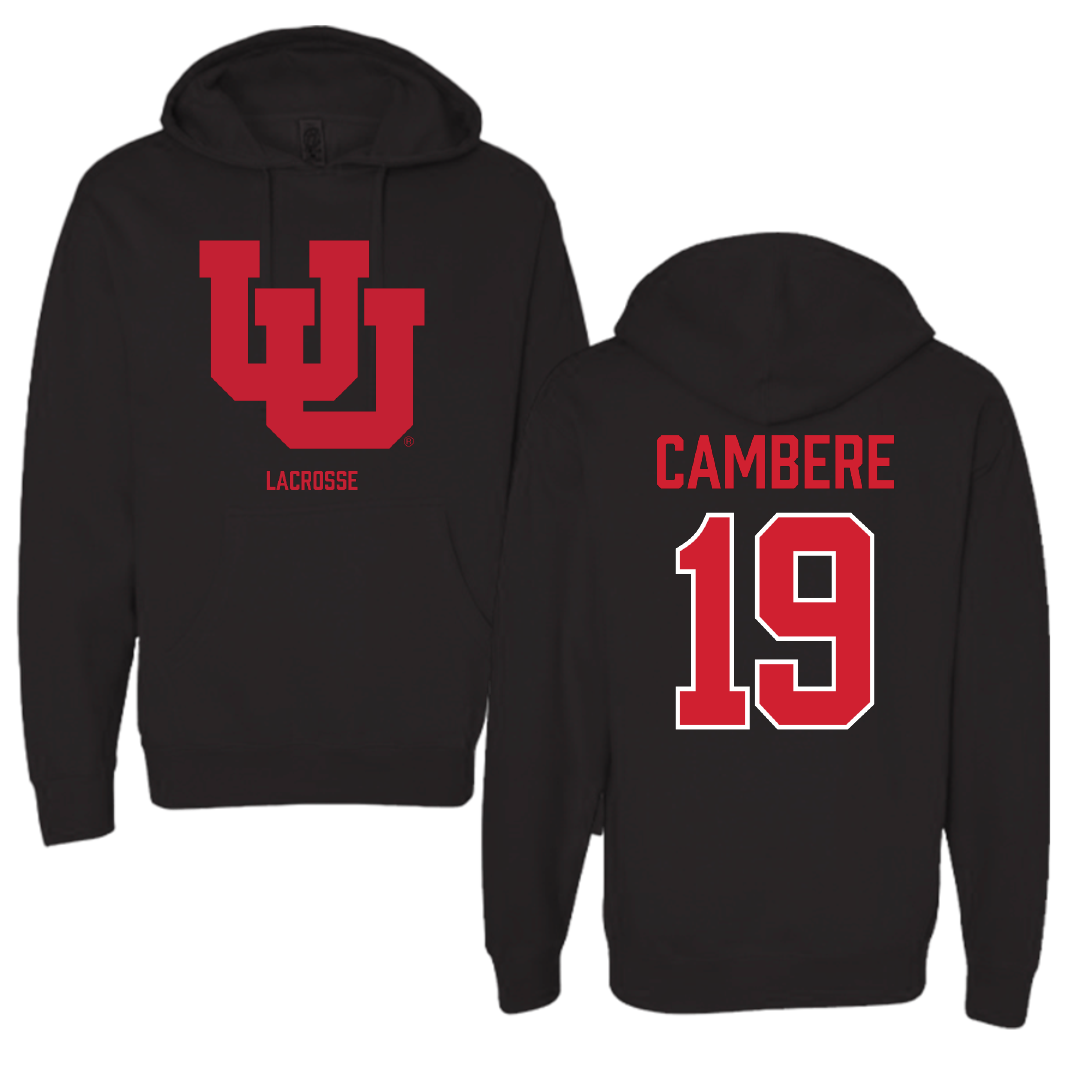 University of Utah Lacrosse (M) Black Block Hoodie - #19 Sammy Cambere